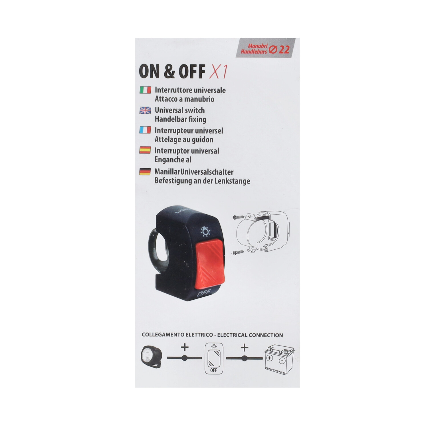 Lichtschakelaar Lampa Aan/uit Stuurbevestiging 10amp 91726 - Afbeelding 2
