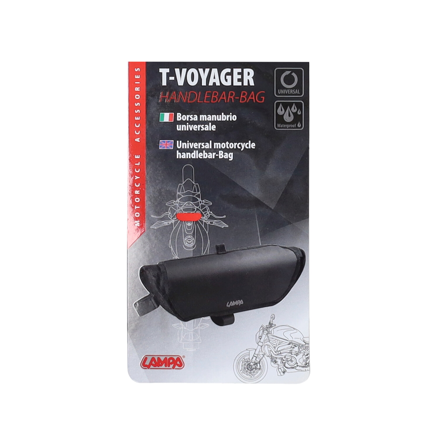 Stuur Lampa Tas Universeel Waterdicht 2ltr Zwart Bromfiets, Fatbike, Motorfiets 91569