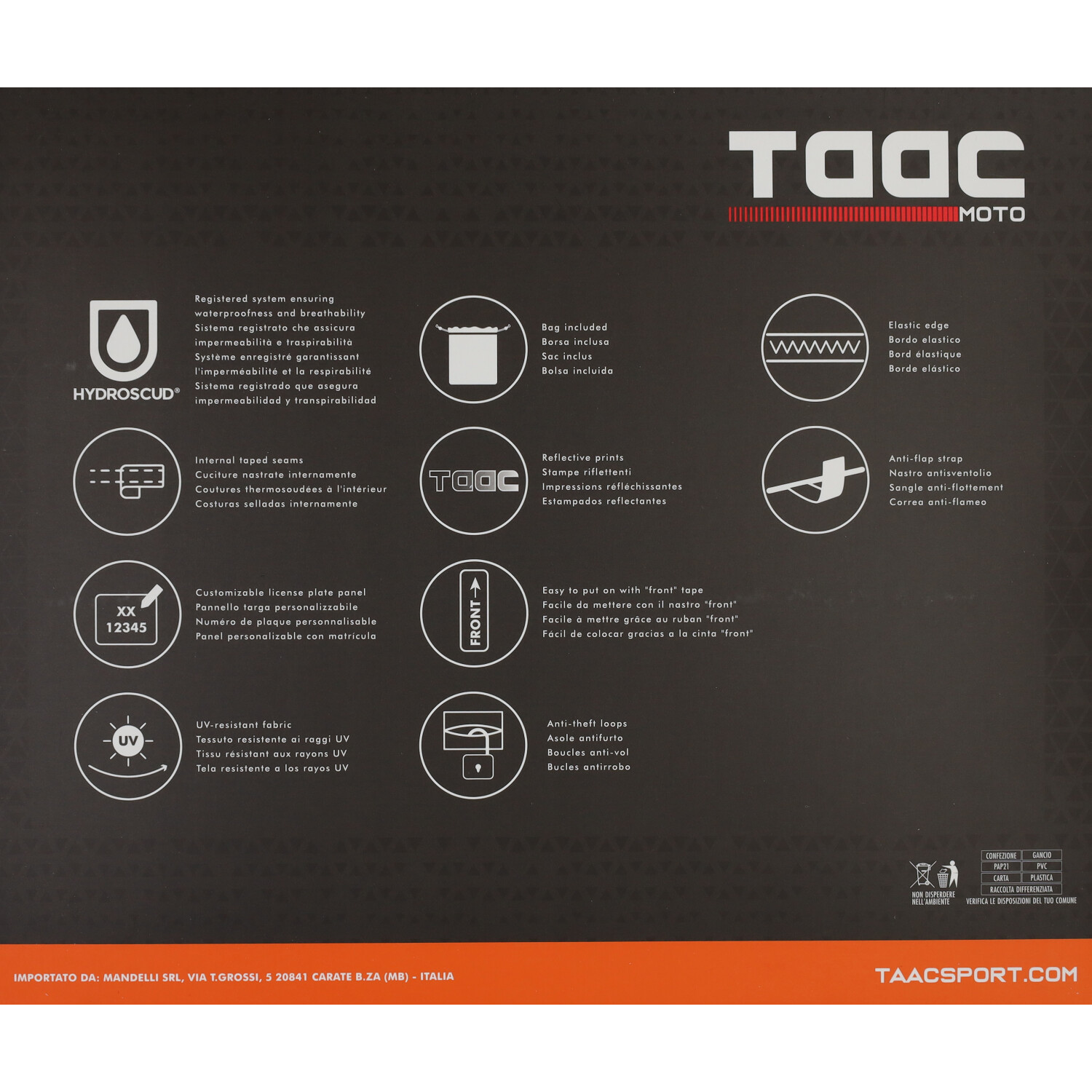 Beschermhoes Taac Scooter Plus Hydroscud 124x186x73 S Zwart 216-n - Afbeelding 3