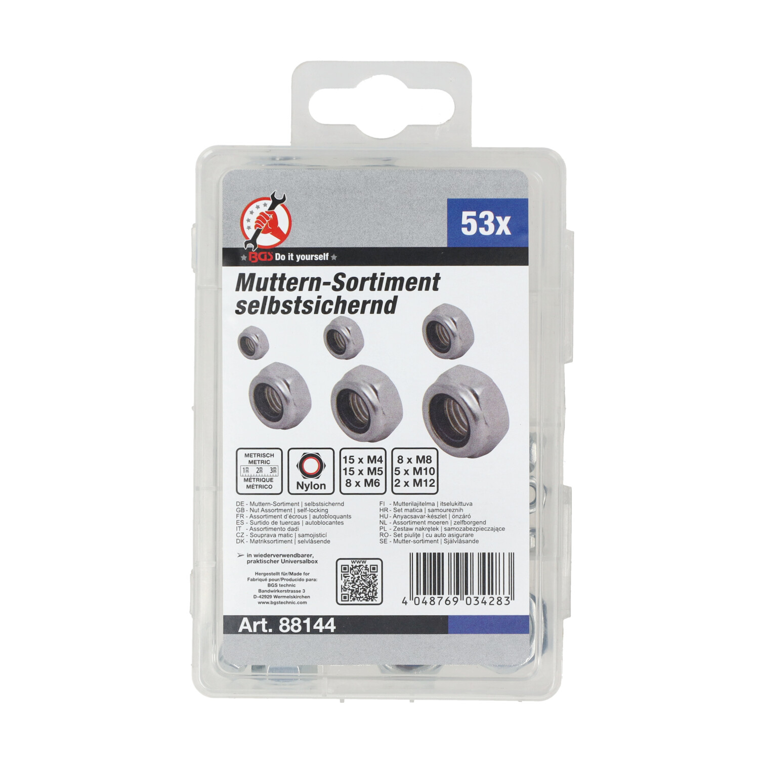Assortimentsdoos Moeren M4-m12 53pcs - Afbeelding 3