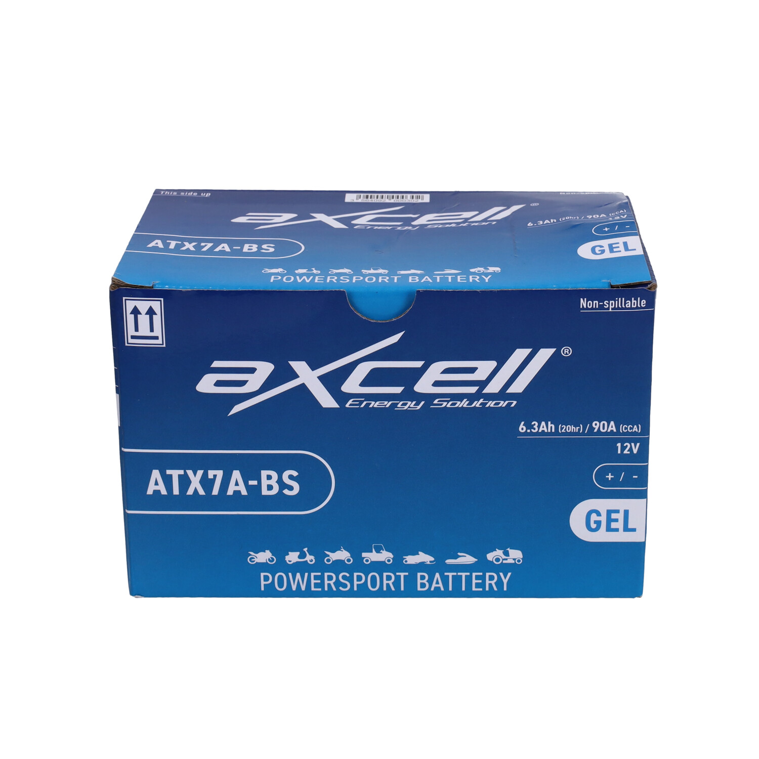 Accu Axcell Atx7a-bs/ytx7a-bs Sla/gel Peugeot-4t, Sco Kymco 4t, Sco China 4t, Sco Sym 4t - Afbeelding 3