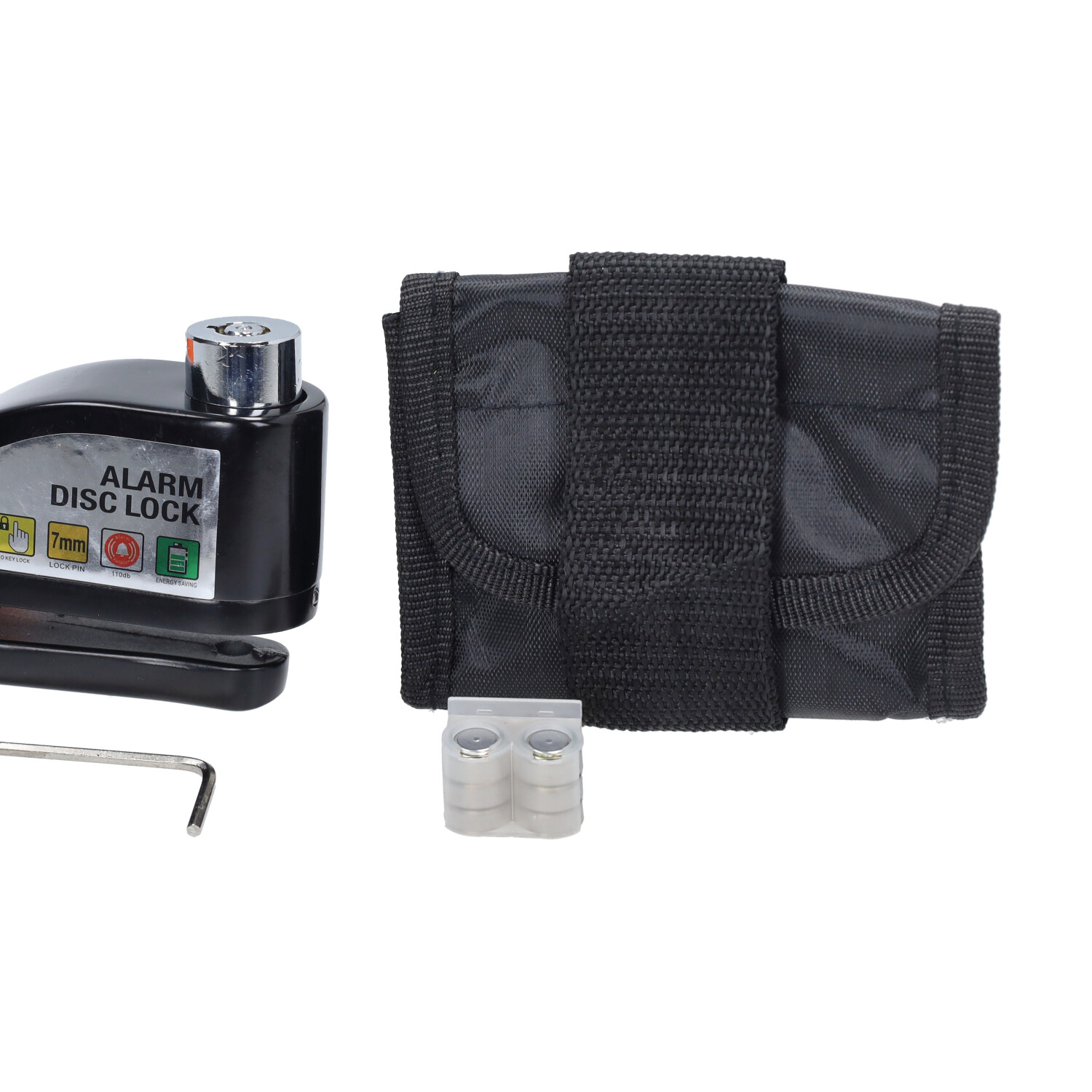Schijfremslot Dmp + Alarm + Memory Kabel 7mm Zwart - Afbeelding 4