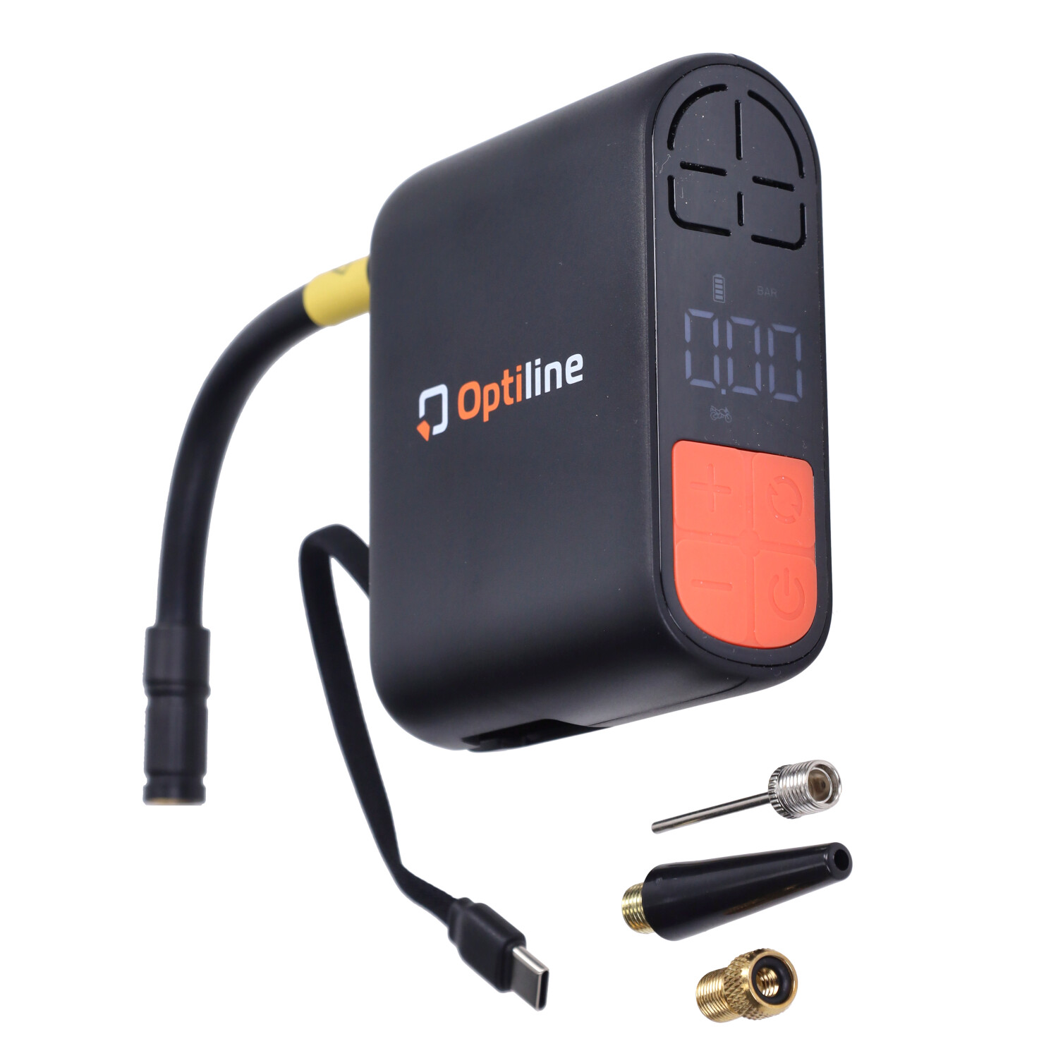 Luchtcompressor Optiline mini universeel USB oplaadbaar - tot 10 bar 77x94x43 mm zwart bromfiets, motorfiets, scooter 91961 - Afbeelding 6