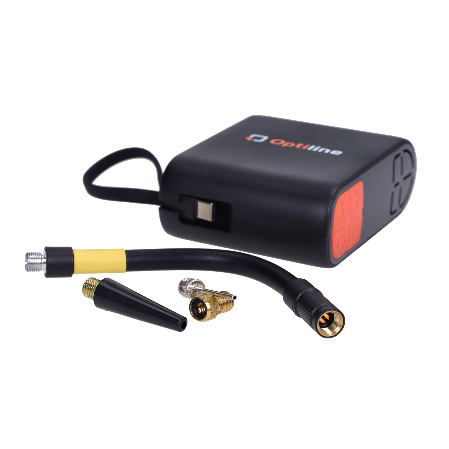 Luchtcompressor Optiline mini universeel USB oplaadbaar - tot 10 bar 77x94x43 mm zwart bromfiets, motorfiets, scooter 91961 - Afbeelding 3