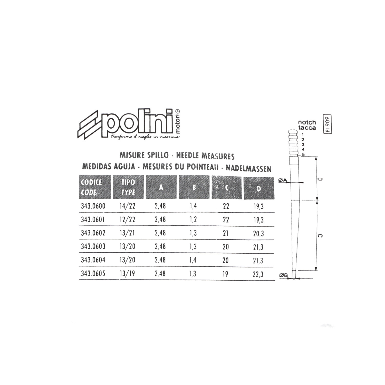Gasnaaldset Polini Carburateur Cp 343.0611 - Afbeelding 4