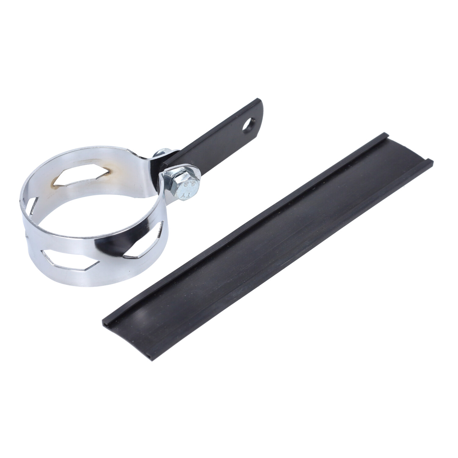 Uitlaatklem Turbokit Universeel Lang Met Rubber 70mm Zwart/chroom - Afbeelding 3