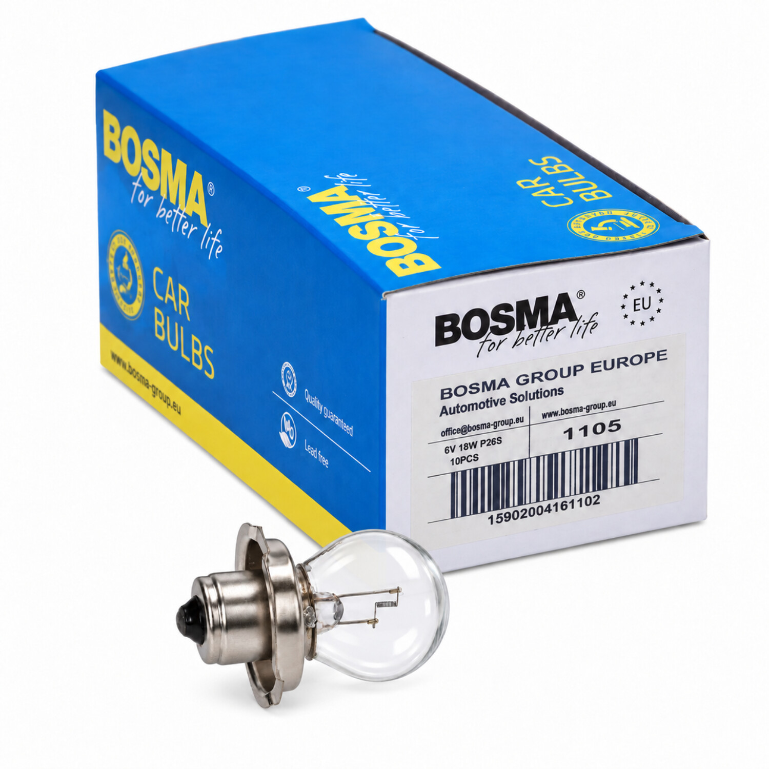 Lamp 6v Bosma 18w + Kraag P26s