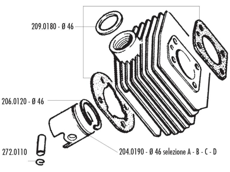 Cilinder Polini Compleet 41-51-m16-92gt 46mm Mbk 51 134.0300