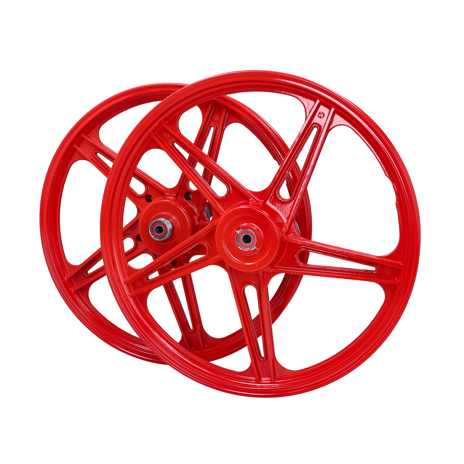 Wielset Fast-arrow Compleet 5-spaaks Peugeot 17 Inch Rood 103spx, 103 - Afbeelding 8