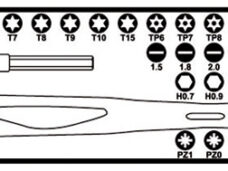 Microschroevendraaier Beta 1256/C36 met 36 verwisselbare 4-mm bits en magnetisch verlengstuk 1256/C36