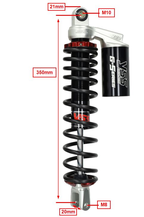 Schokbrekerset Yss Achter G-serie Yamaha X-max 300 2017, X-max 250 2017 Tc302-350t-08-888 - Afbeelding 6
