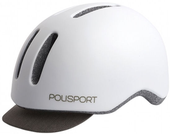 Fietshelm Polisport Commmuter L (58-61 cm) -  mat wit/grijs
