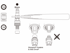 Cranktrekker IceToolz 04S1 met 8 mm inbus- & 14/15 mm dopsleutel