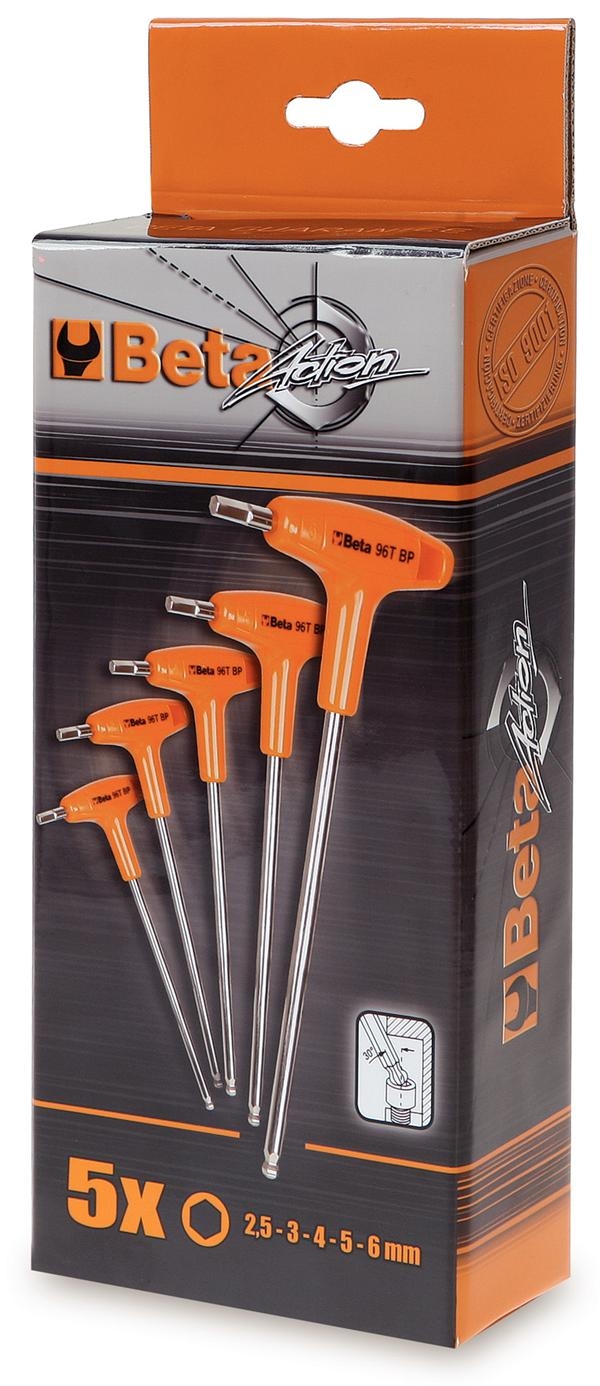 Haakse zeskant stiftsleutelset Beta Tools 96T/S5P (5 delig) - Afbeelding 2