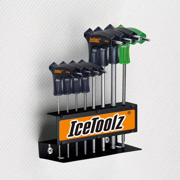Inbussleutelset IceToolz 7M85 "Twin Head" met opbergstandaard - Afbeelding 3