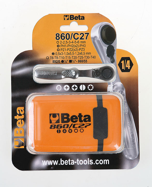 Ratelsleutel Beta Tools 860/C27 met schroefbitset - 27 delig in box - Afbeelding 2