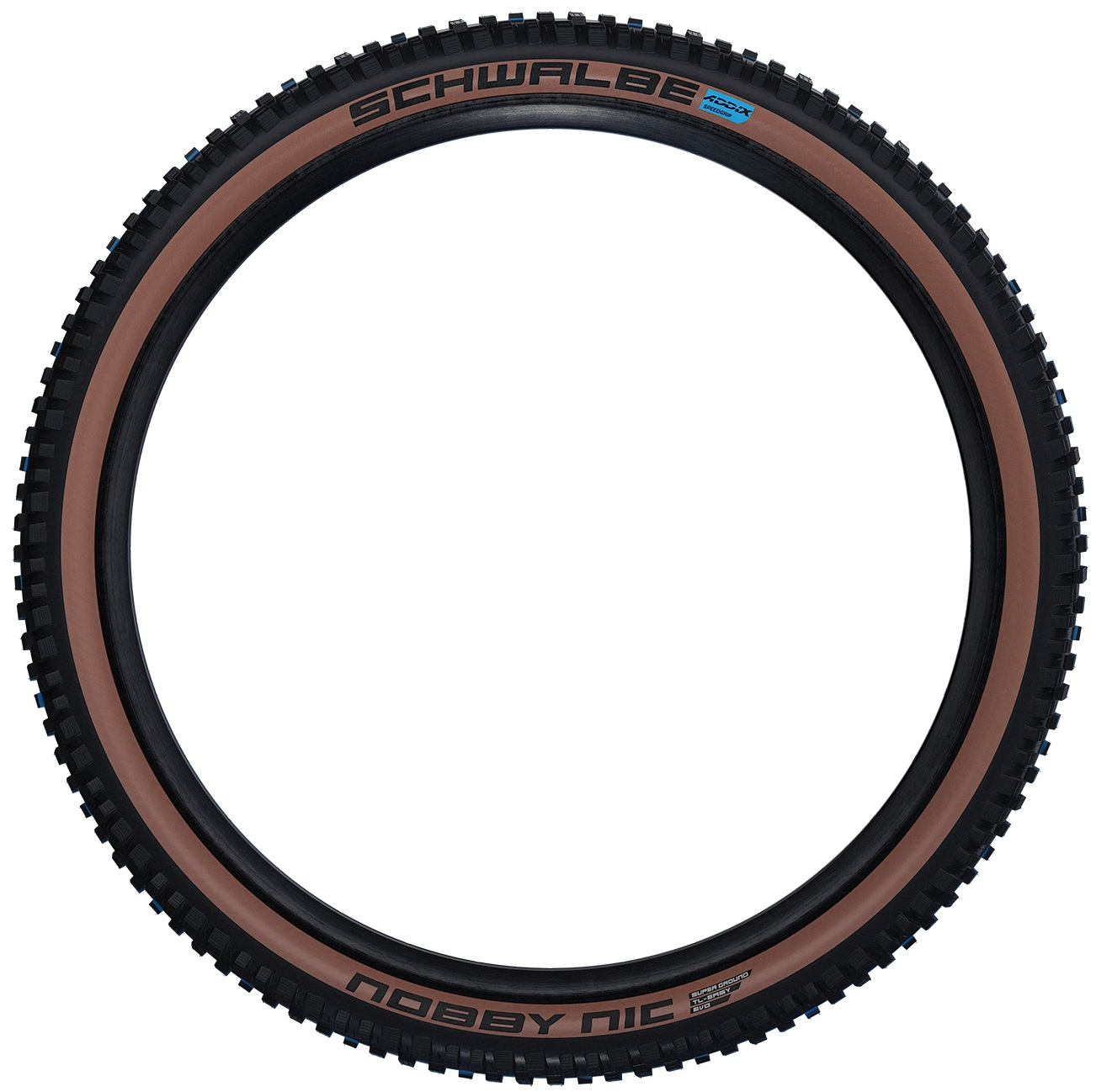 Vouwband Schwalbe Nobby Nic Super Ground 27.5 x 2.40" / 62-584 mm - bronze sidewall - Afbeelding 3
