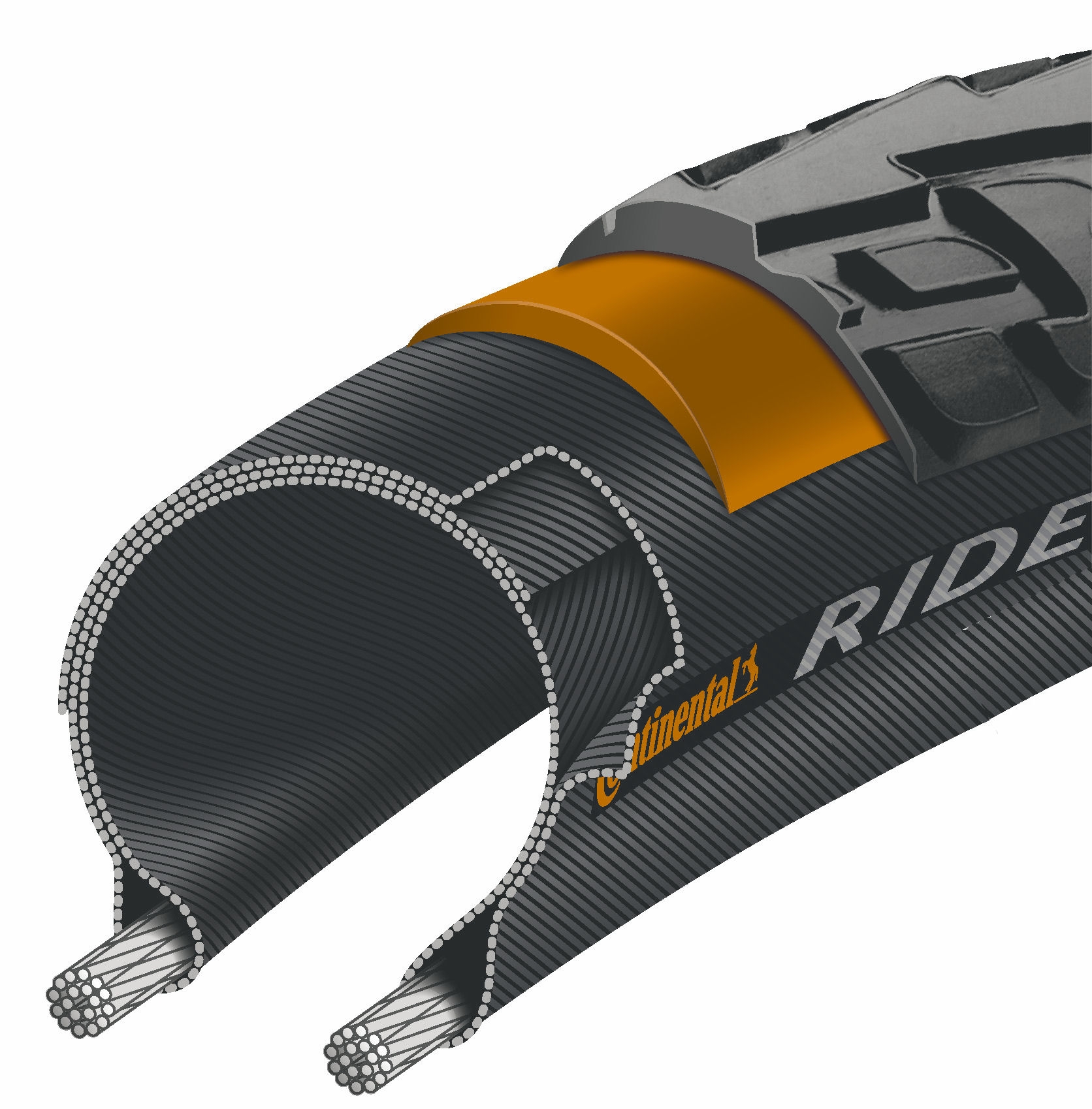 Buitenband Continental Ride Tour 24 x 1.75" / 47-507 - zwart - Afbeelding 3