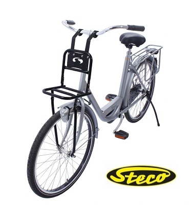 Voordrager voor 20-24" transportfiets Steco Comfort 20 x 20 cm - glanzend zwart - Afbeelding 2