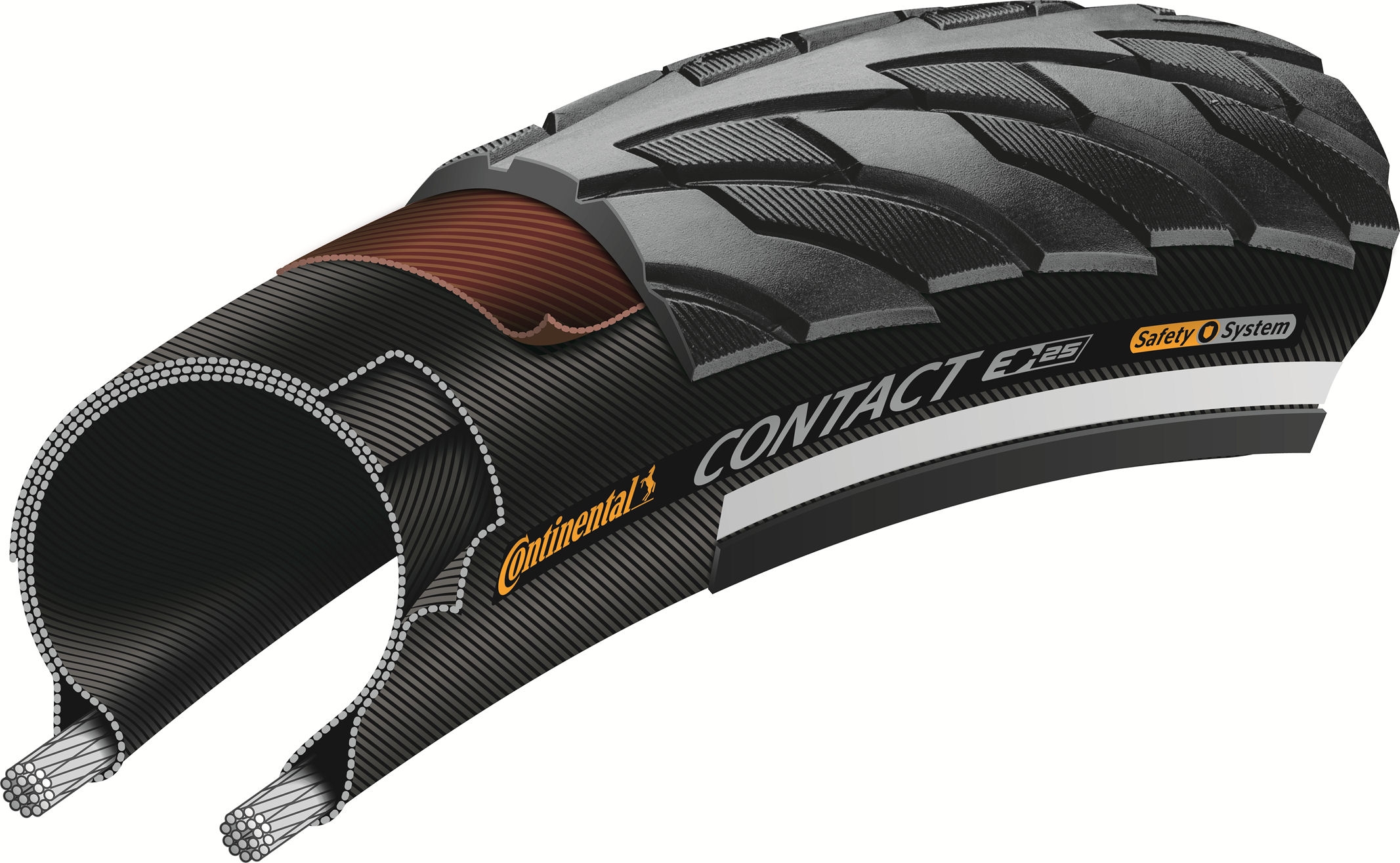 Buitenband Continental Contact 28 x 1.25" / 32-622 - zwart met reflectie - Afbeelding 3