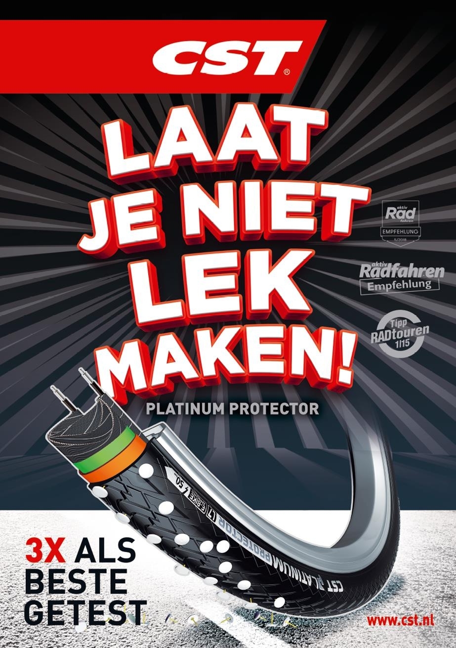 Buitenband CST Platinum Protector 28 x 1.75" / 47-622 mm - zwart met reflectie - Afbeelding 3