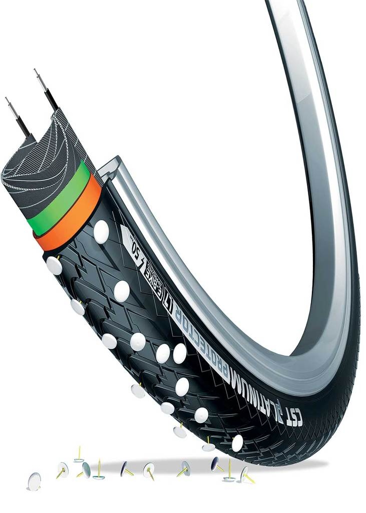 Buitenband CST Platinum Protector 28 x 1.75" / 47-622 mm - zwart met reflectie - Afbeelding 2