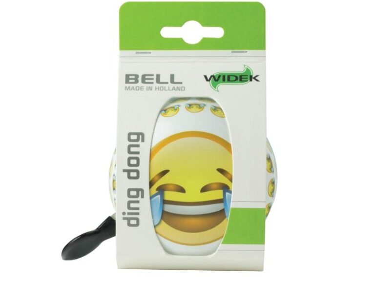 Fietsbel Ding-Dong Widek Emoticon Tears Eyes ø80mm - wit/lichtblauw/geel (op kaart)