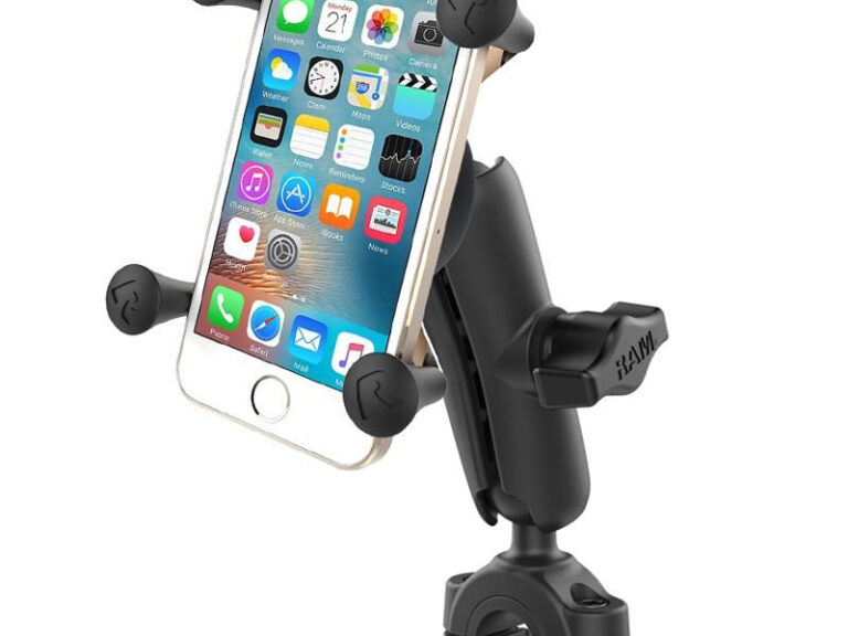 X-grip smartphone stuurmontage RAM Mounts met standaard arm tot ø25,4 mm