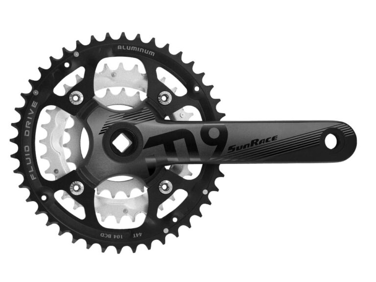 Crankstel 3 x 9 speed SunRace FCM914 met 175mm crankarm 44-32-22T voor  vierkante as - aluminium - zwart