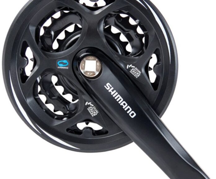 Crankstel 7/8 speed Shimano Altus FC-M311 42/32/22T met kettingrand - zwart