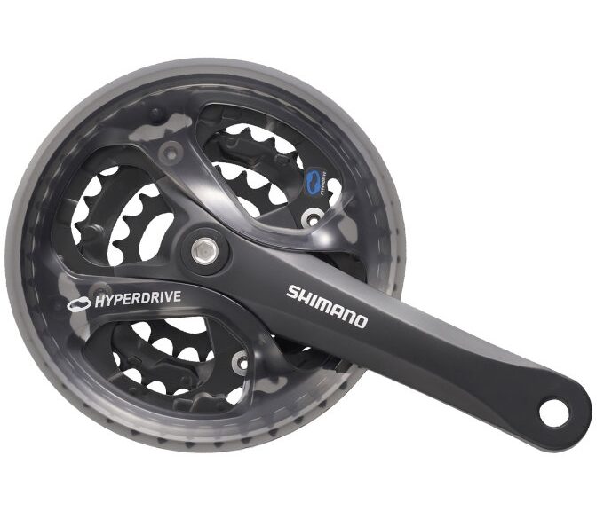 Crankstel 9 speed Shimano Altus FC-M2000 met 175mm crankarm 40 x 30 x 22T met vierkante as - donkergrijs