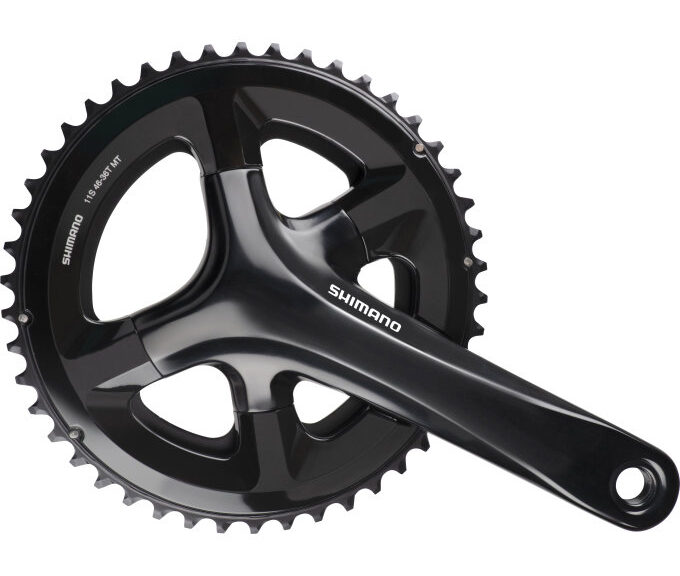 Crankstel 2 x 11 speed Shimano Road FC-RS510 - 172,5/50-34T met holle as - zwart