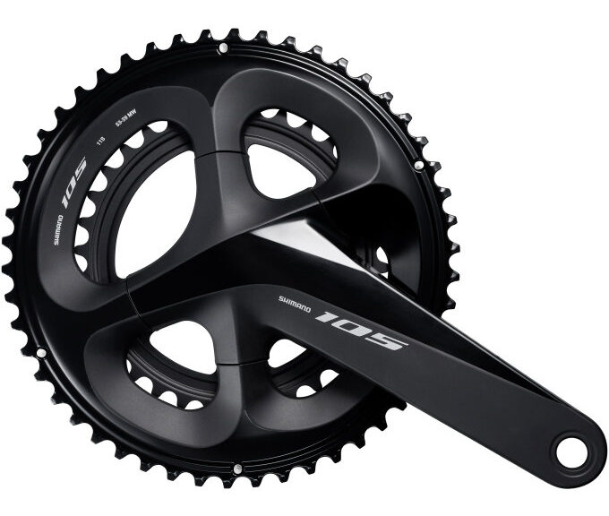 Crankstel 2 x 11 speed Shimano 105 FC-R7000 - 172,5/52-36T met holle as - zwart