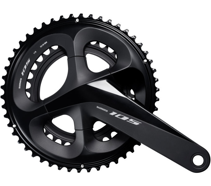 Crankstel 2 x 11 speed Shimano 105 FC-R7000 - 172,5/50-34T met holle as - zwart