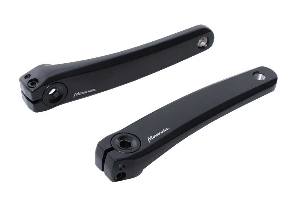 Crankset (links en rechts) Miranda Delta S voor Shimano Steps - met 160mm crankarm - zwart