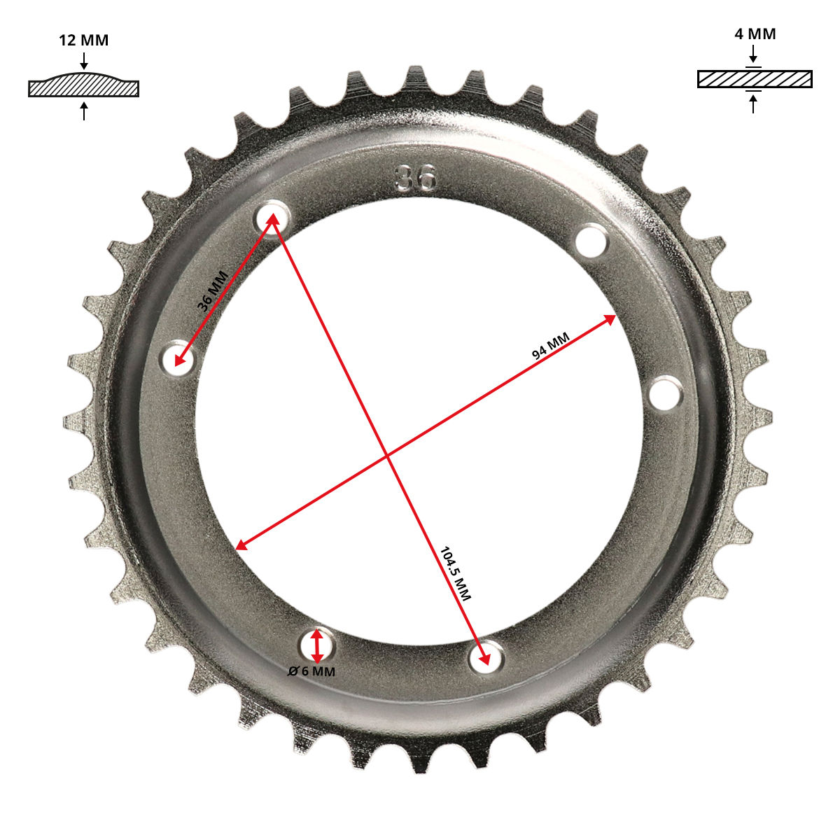 Achterkettingwiel Dmp 36t Puch Maxi - Afbeelding 5