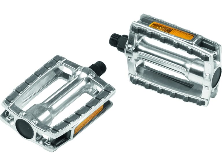Pedaalset Ergotec 658 9/16" met reflector - zilver/grijs