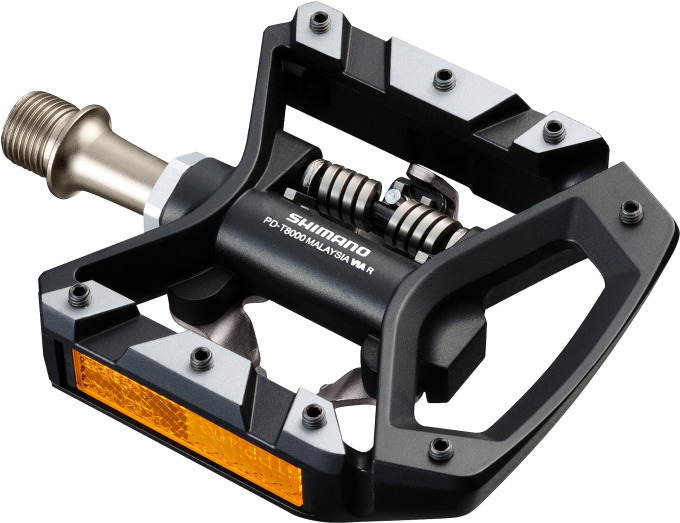 Pedaalset Shimano Deore XT T8000 met platform en enkelzijdige SPD binding - zwart - Afbeelding 2