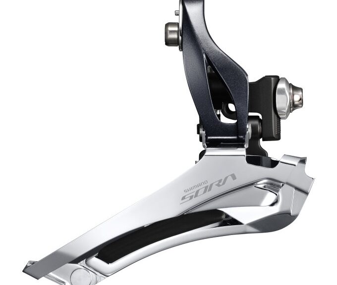 Voorderailleur 2 x 9-speed Shimano Sora FD-R3000 aanlas - down pull - 46-52T - Zwart/Zilver