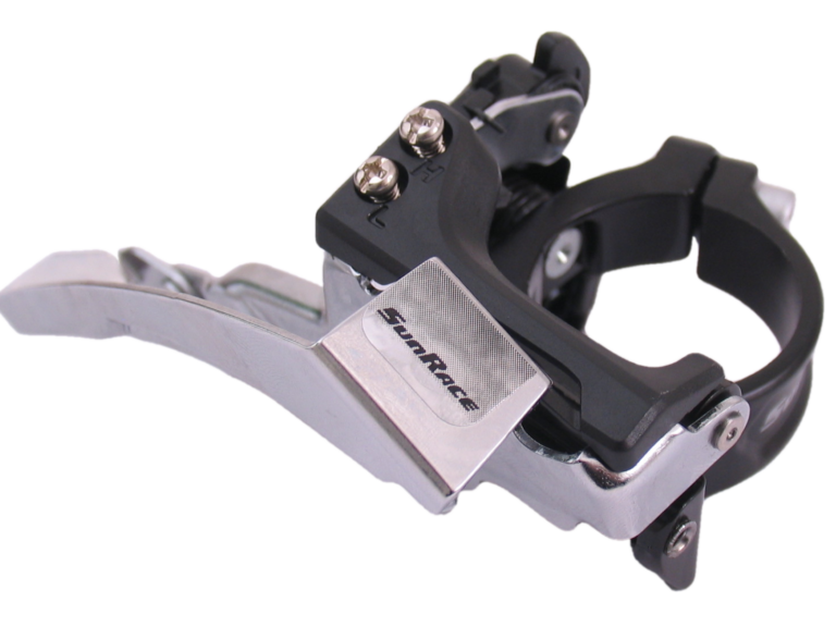 Voorderailleur 3 x 7/8-speed Sunrace FDM300 top swing / dual pull 42T - Zwart/Zilver