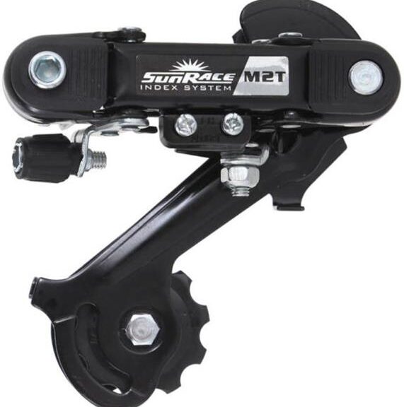 Desviador trasero Sunrace RDM2T de 6/7 velocidades con caja larga - montaje directo (ojal) - negro