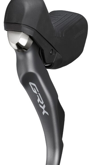 Versteller (links) met remhendel 2 speed Shimano GRX ST-RX810 voor schijfremmen