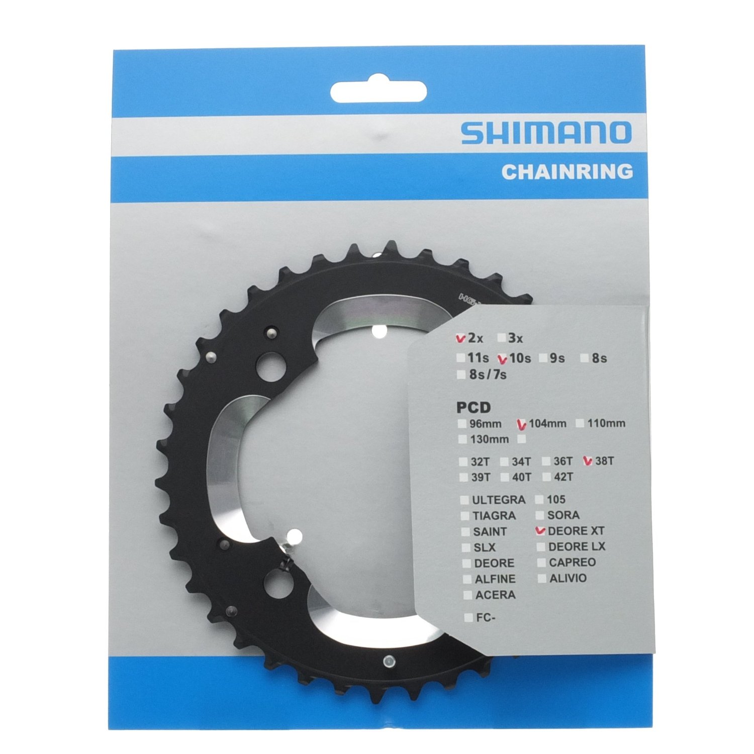 Kettingblad 38T Shimano Deore XT FC-M785 38T-AM - Afbeelding 2