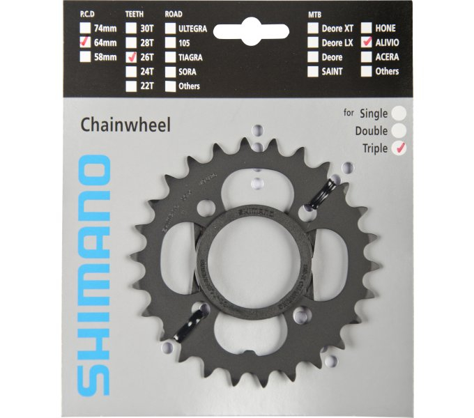 Kettingblad 36T Shimano Alivio FC-M431 - zilver