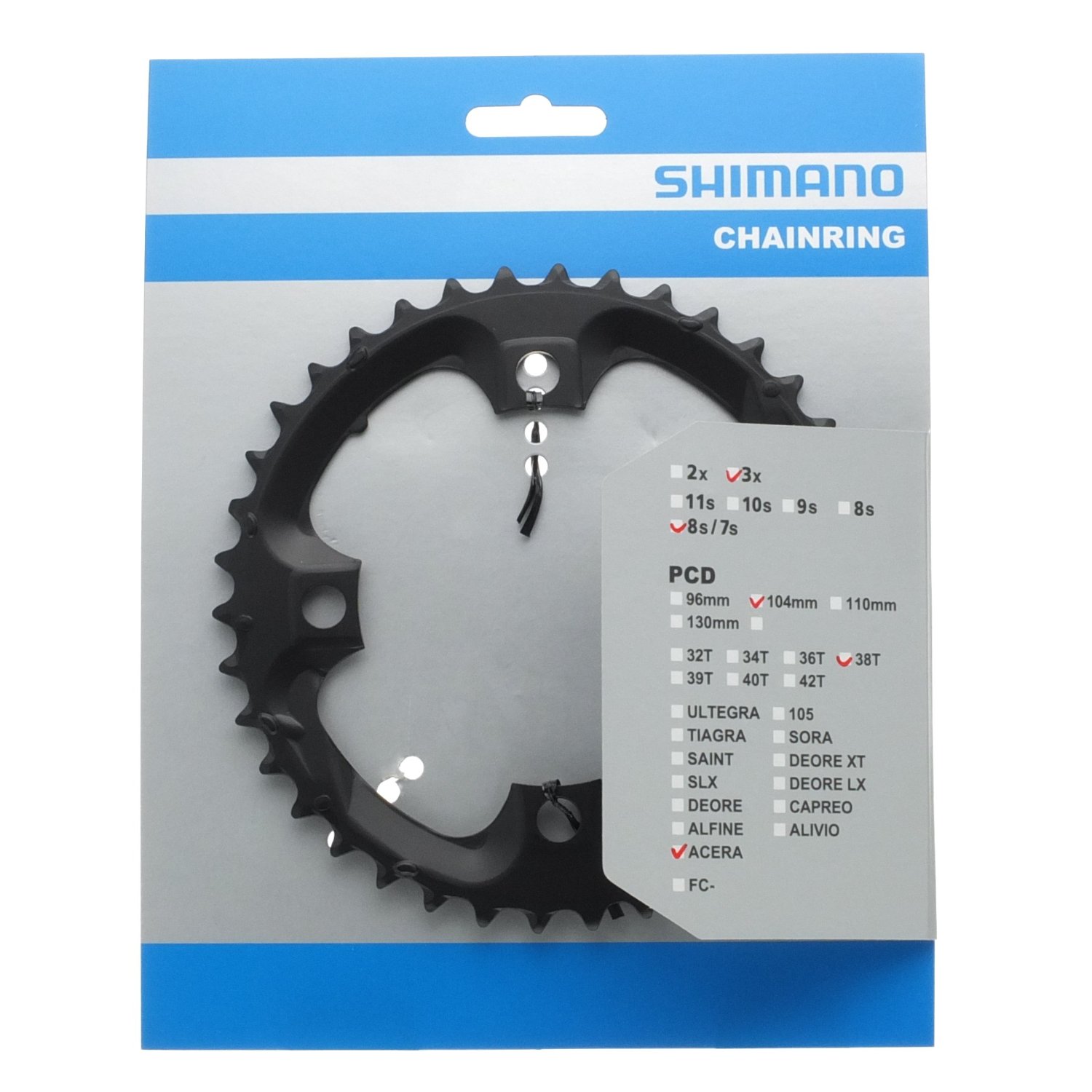 Kettingblad 38T Shimano Acera FC-M361 - zwart - Afbeelding 2