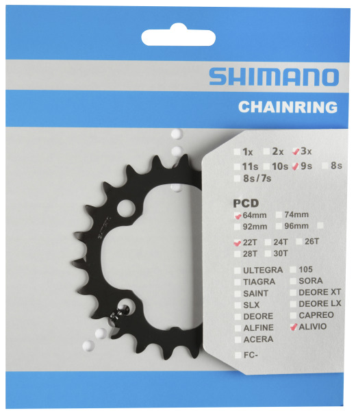 Kettingblad 22T Shimano Deore FC-M590 - zwart - Afbeelding 2