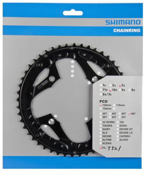 Kettingblad 48T Shimano FC-T521 Non Series - kettingrand - zwart - Afbeelding 2