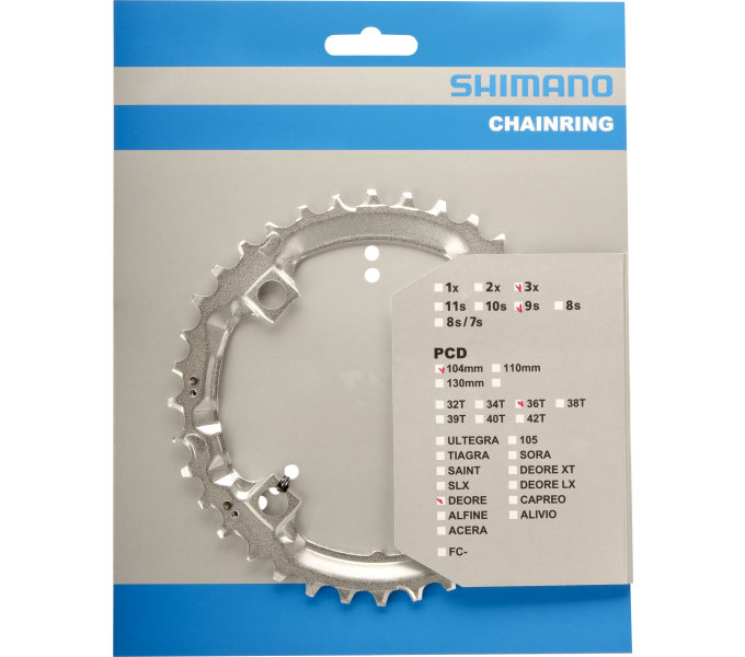 Kettingblad 36T Shimano Deore FC-M510 - zilver