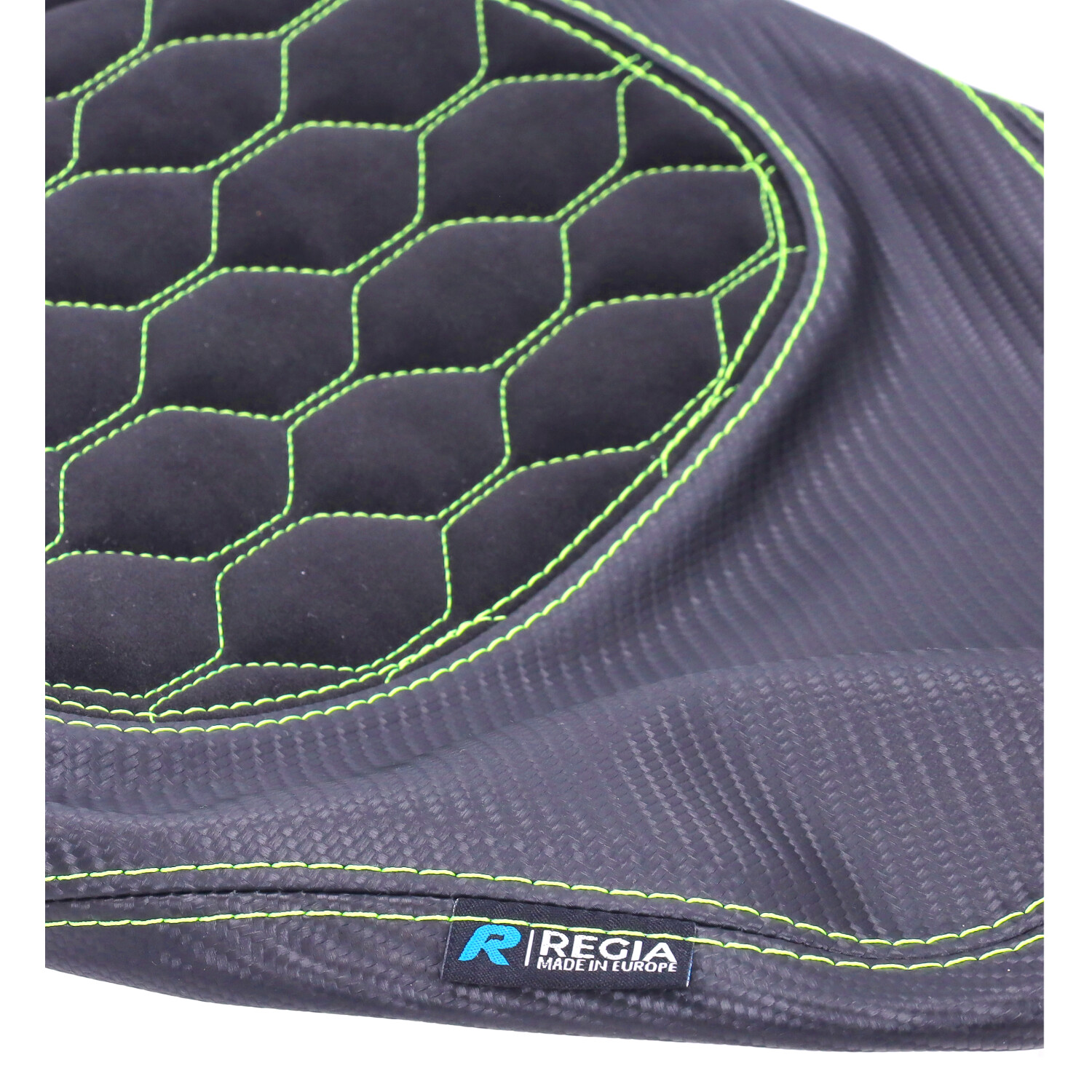 Buddydek Regia Alcantara Piaggio Designo Carbon Zwart/geel Zip2000 - Afbeelding 3