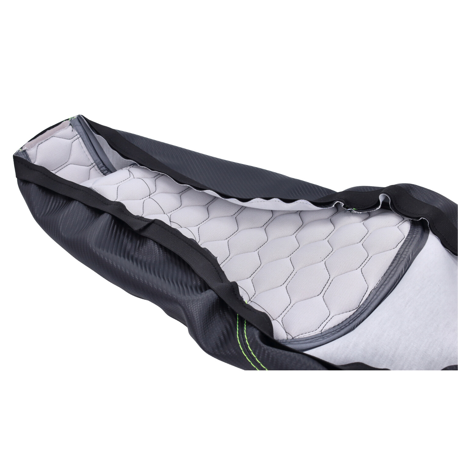 Buddydek Regia Alcantara Piaggio Designo Carbon Zwart/geel Zip2000 - Afbeelding 2